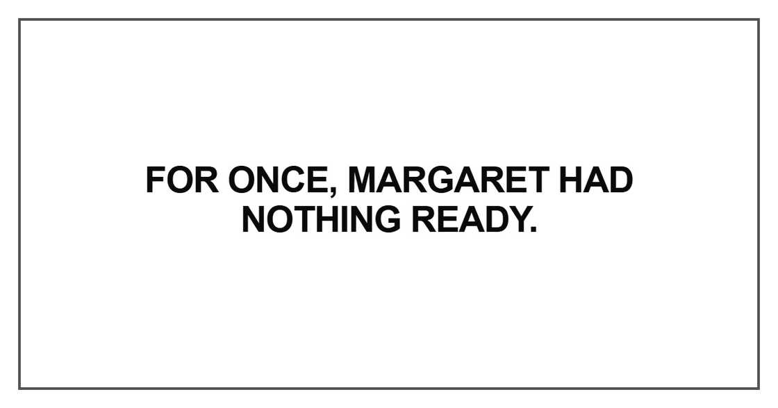 For once, Margaret For once, Margaret