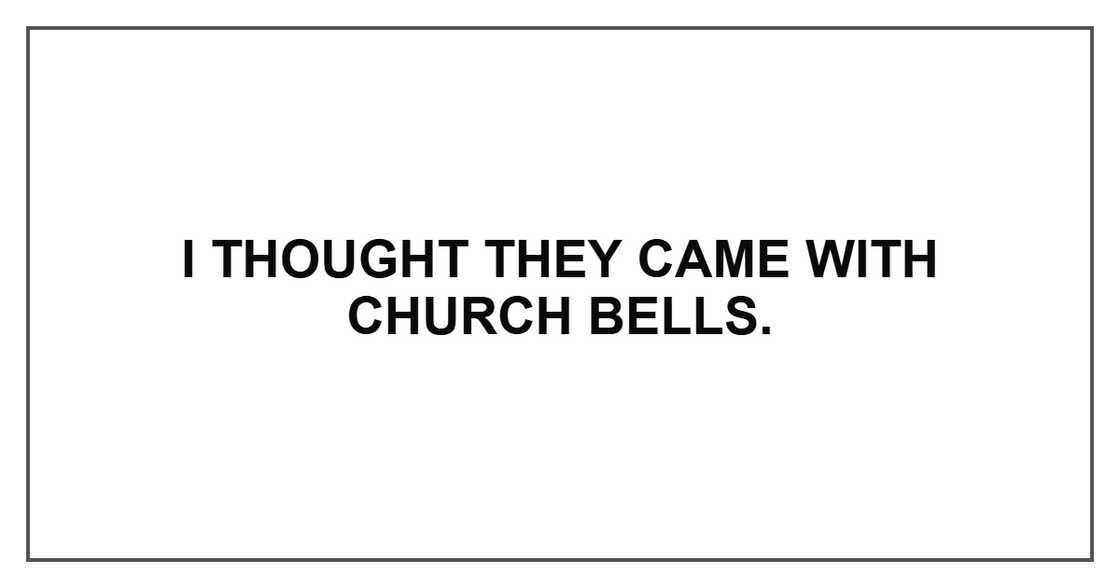 I thought they came with church bells. I thought they came with church bells.