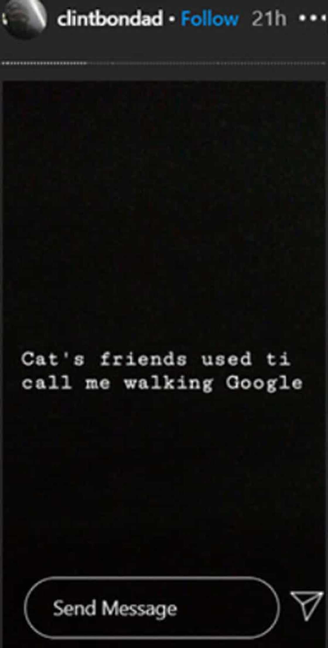 Clint Bondad drops name of "Cat" in his latest IG saga Clint Bondad drops name of "Cat" in his latest IG saga
