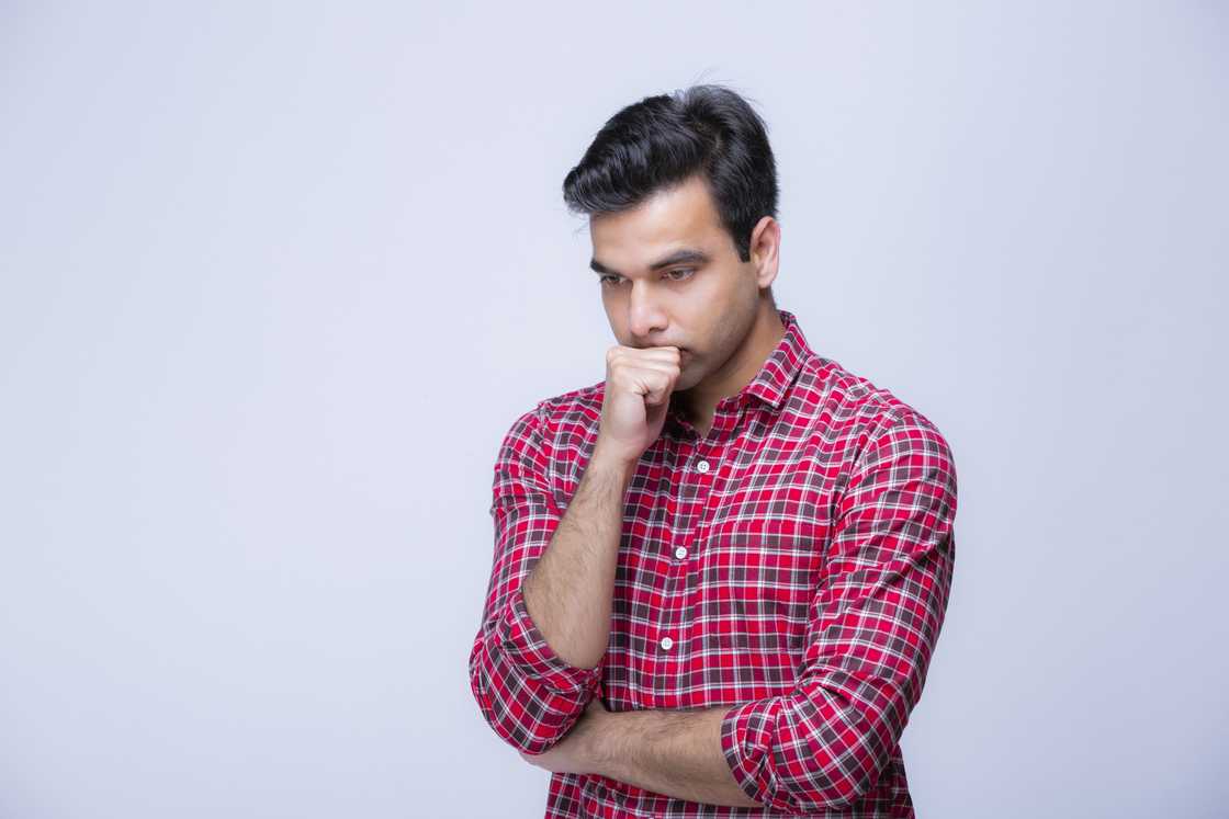 A man looking thoughtful