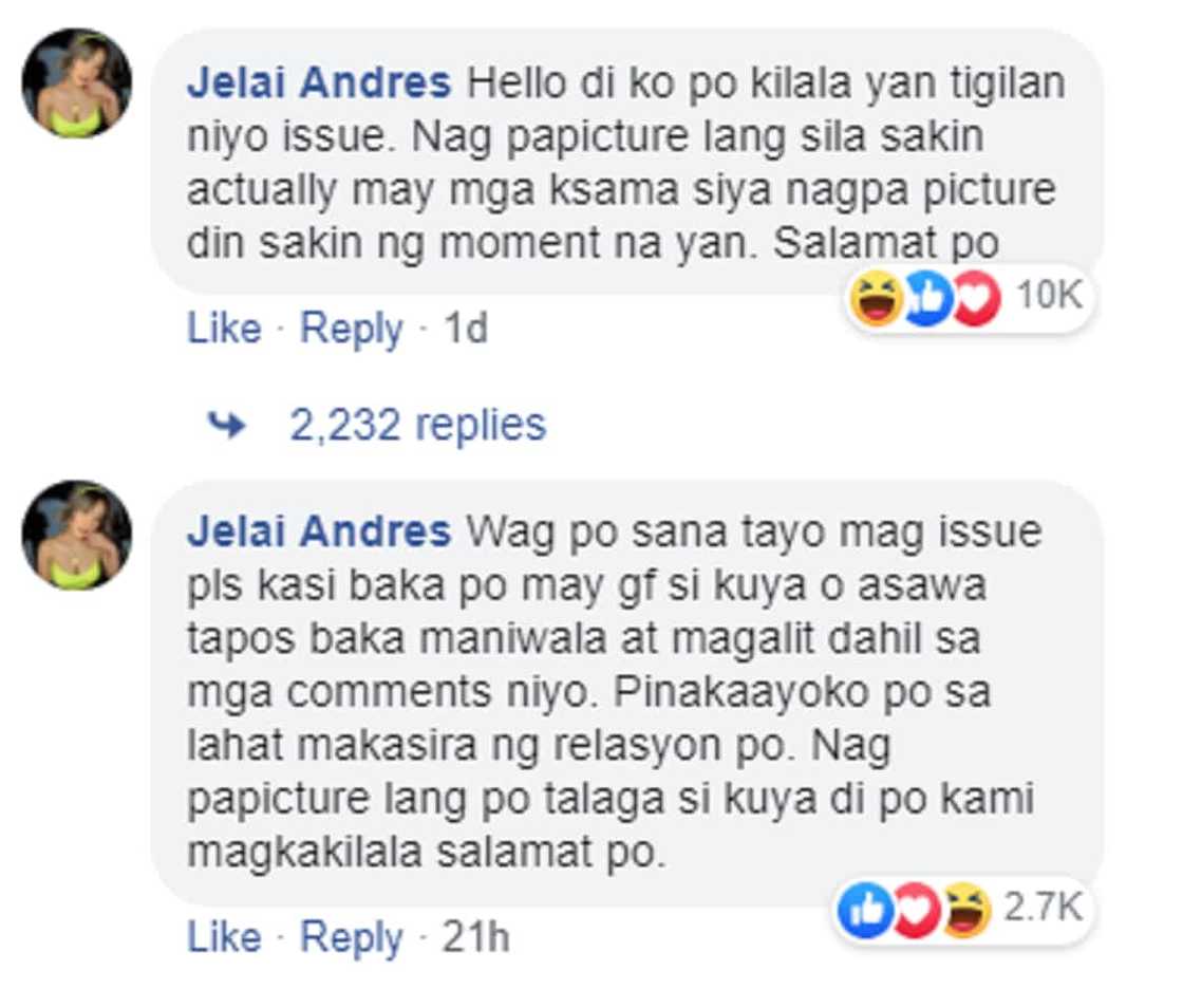Jelai Andres reveals real story behind viral photo of her with a guy Jelai Andres reveals real story behind viral photo of her with a guy