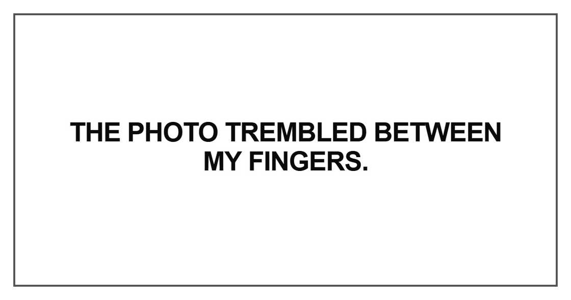 The photo trembled between my fingers