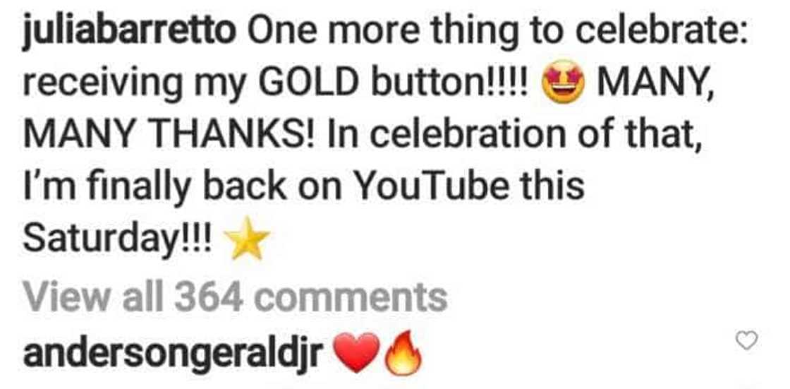 Gerald Anderson, nagpakita ng suporta sa pagiging vlogger ni Julia Barretto Gerald Anderson, nagpakita ng suporta sa pagiging vlogger ni Julia Barretto