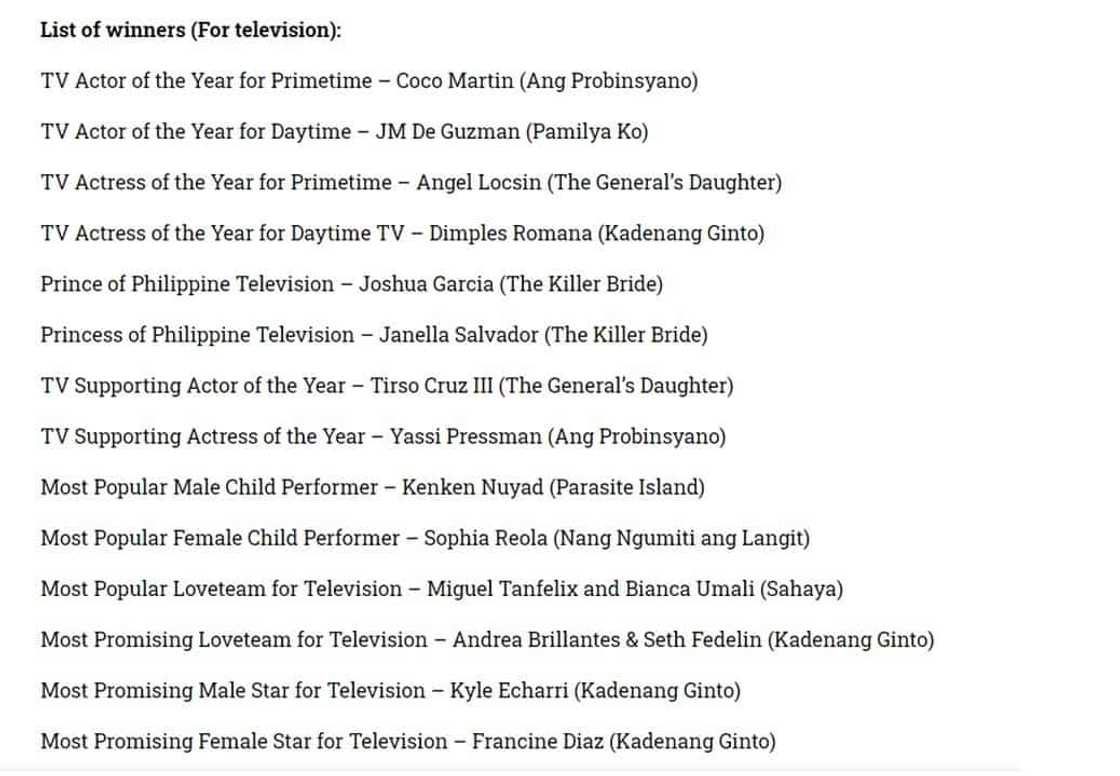 Kathryn Bernardo, Alden Richards win big at Guillermo Mendoza Box-Office Awards Kathryn Bernardo, Alden Richards win big at Guillermo Mendoza Box-Office Awards
