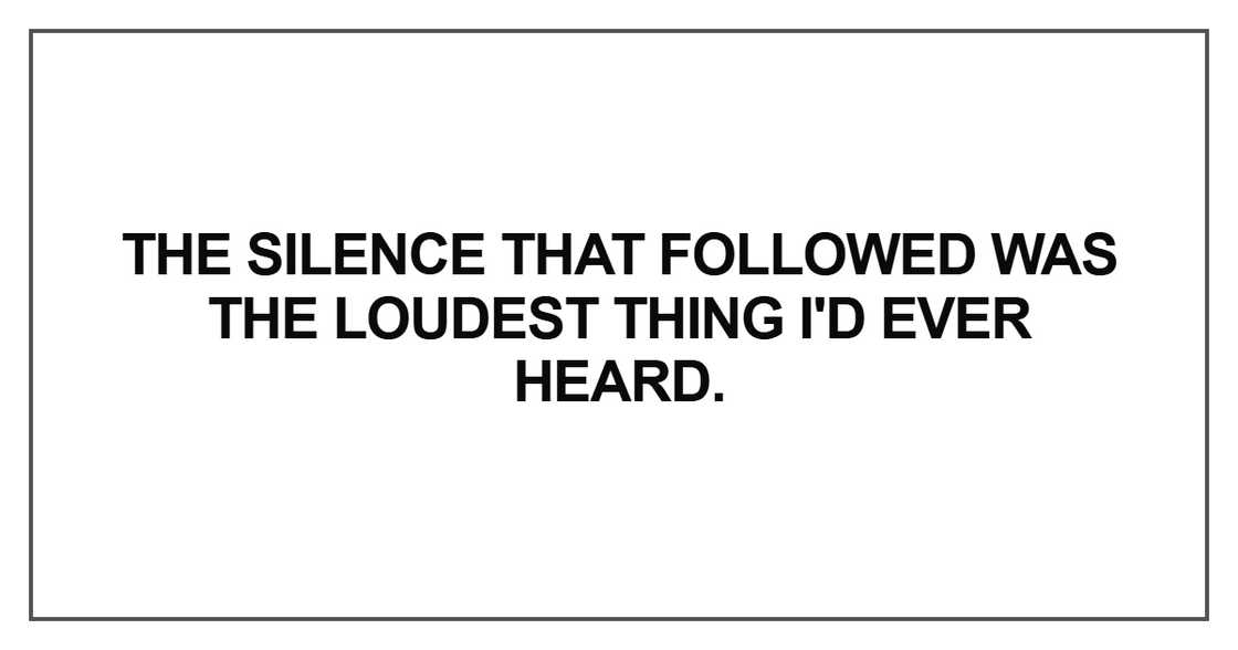 The silence that followed was the loudest The silence that followed was the loudest