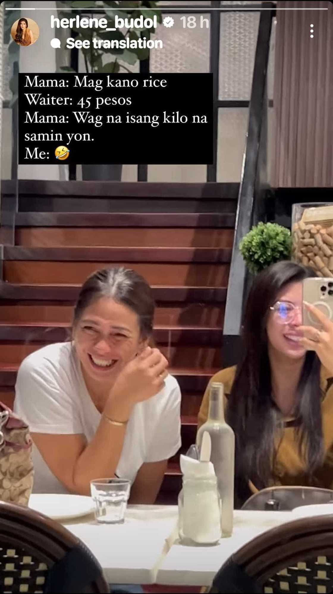 Herlene Budol, ibinahagi ang convo ng mama niya at isang waiter tungkol sa rice Herlene Budol, ibinahagi ang convo ng mama niya at isang waiter tungkol sa rice