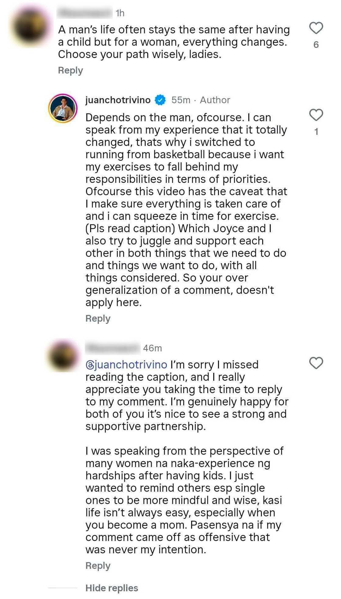 Juancho Triviño, chill na sinagot ang payo ng isang netizen: "Doesn't apply here"
