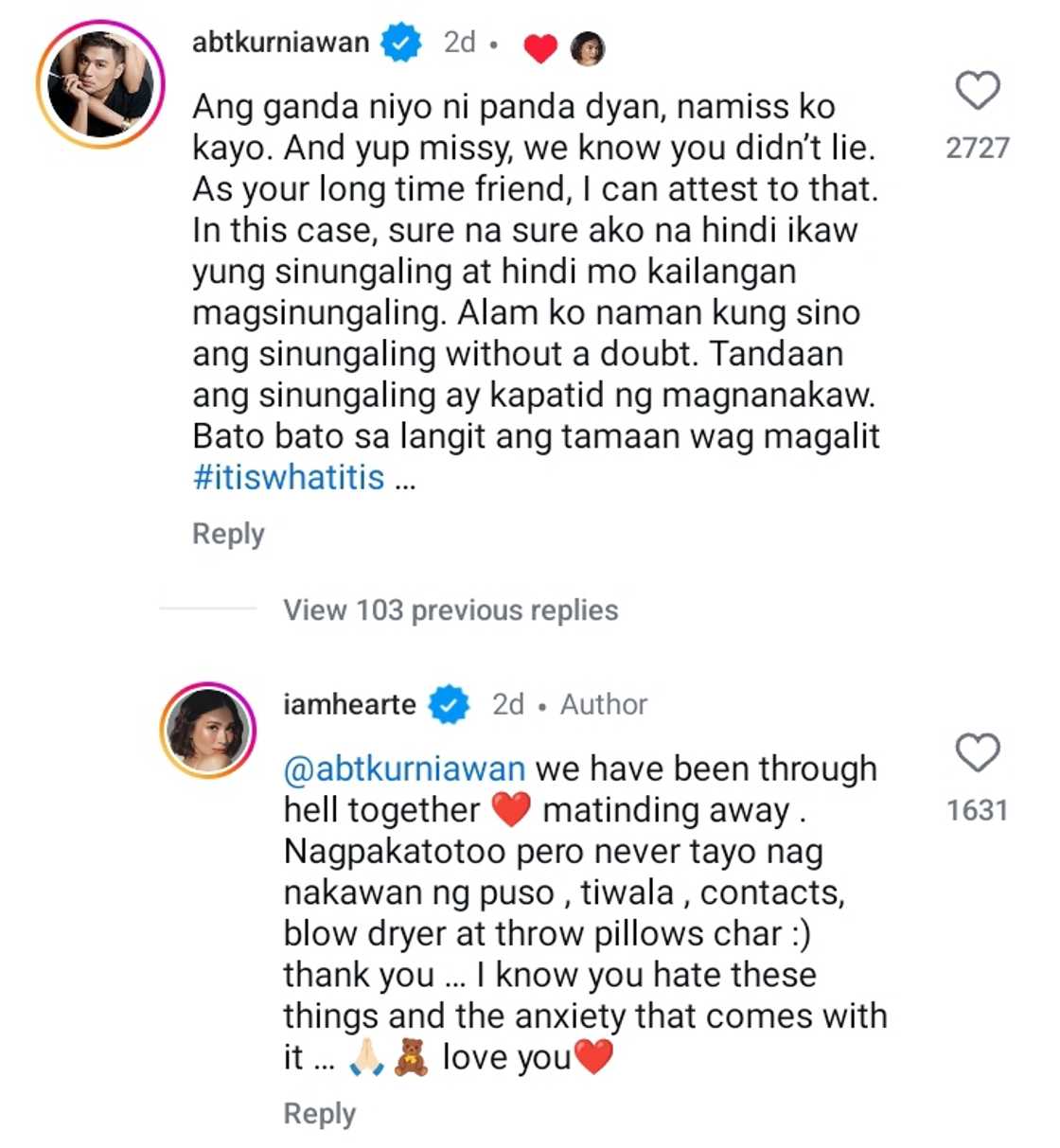 Heart Evangelista, nag-react sa comment ng makeup artist na si Albert Kurniawan Heart Evangelista, nag-react sa comment ng makeup artist na si Albert Kurniawan