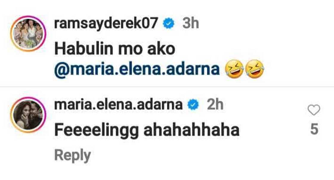 Ellen Adarna hilariously reacts to Derek Ramsay’s “habulin mo ako” post