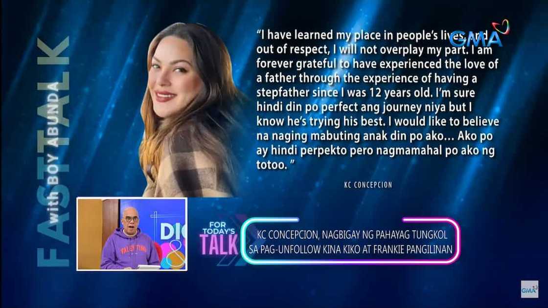 Boy Abunda, ibinahagi ang pahayag ni KC Concepcion ukol sa pag-unfollow kina Kiko, Frankie Pangilinan Boy Abunda, ibinahagi ang pahayag ni KC Concepcion ukol sa pag-unfollow kina Kiko, Frankie Pangilinan