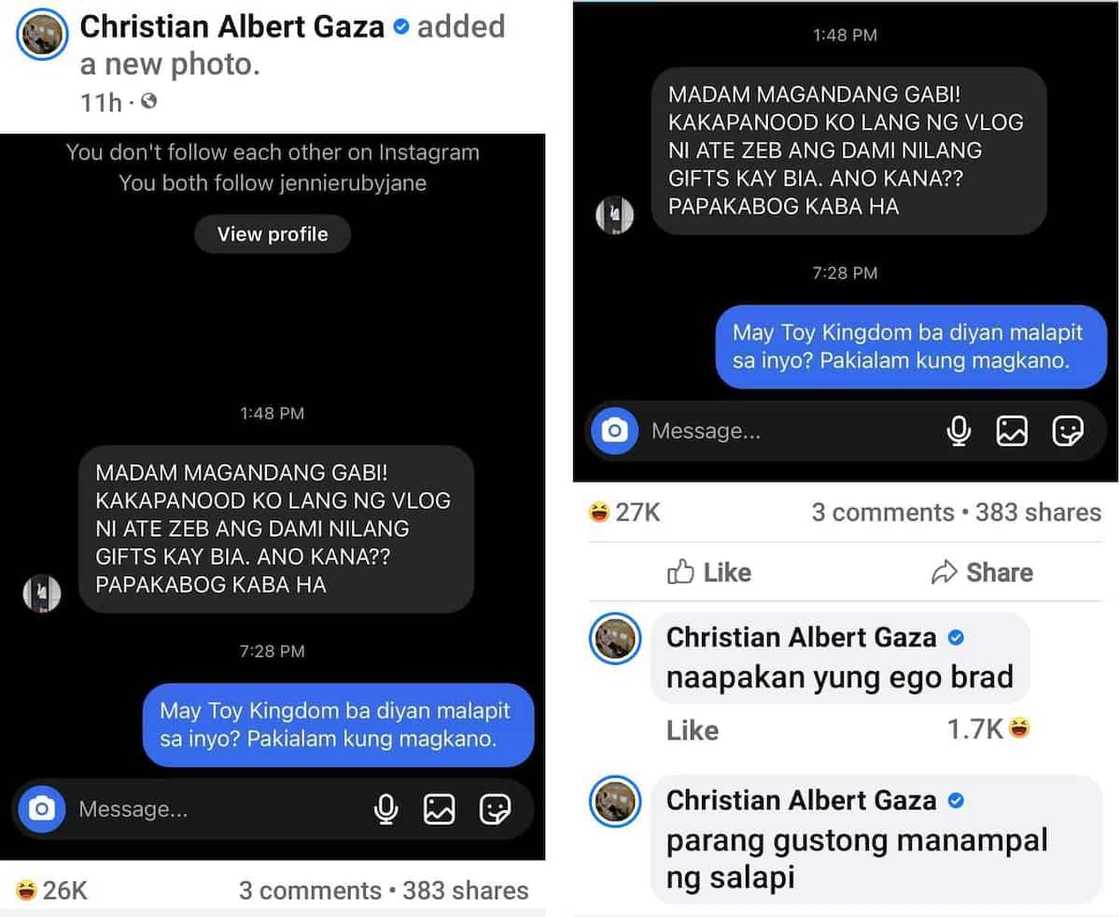 Convo ni Xian Gaza sa isang netizen tungkol sa pagregalo sa anak ni Zeinab Harake, viral Convo ni Xian Gaza sa isang netizen tungkol sa pagregalo sa anak ni Zeinab Harake, viral