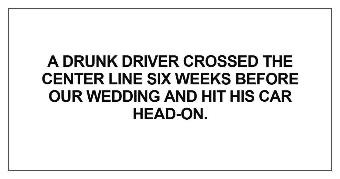 A drunk driver crossed the center line A drunk driver crossed the center line