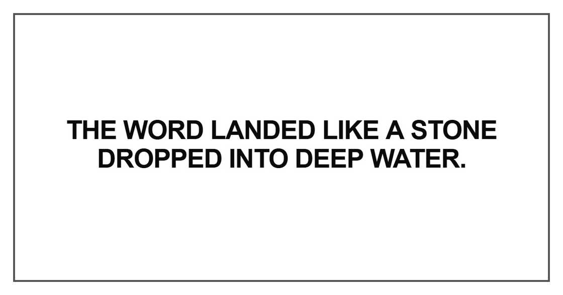 The word landed like a stone dropped