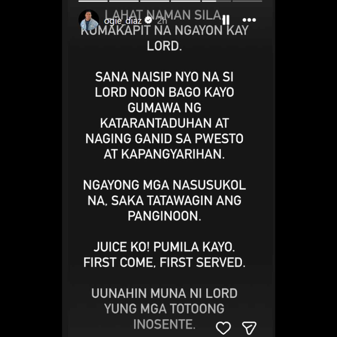 Ogie Diaz, napa-react sa mga umano’y “kumakapit kay Lord” sa shooting incident