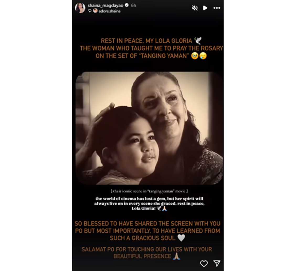 Shaina Magdayao, may madamdaming tribute para kay Gloria Romero