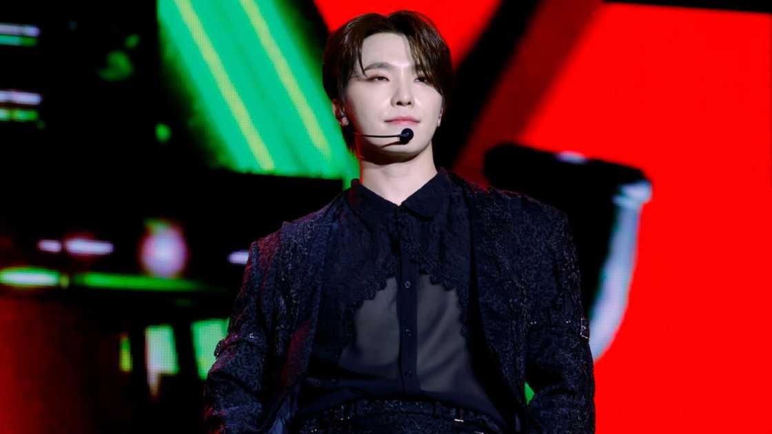 Dino of Seventeen performs onstage at BMO Stadium