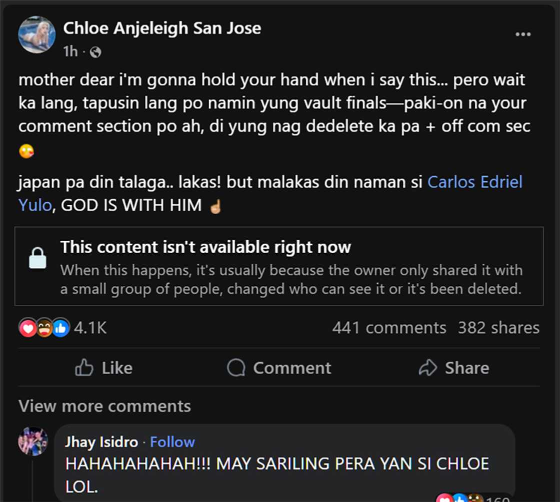 Caloy Yulo’s GF sa nanay ng Olympian: “Mother dear, I'm gonna hold your hand when I say this” Caloy Yulo’s GF sa nanay ng Olympian: “Mother dear, I'm gonna hold your hand when I say this”