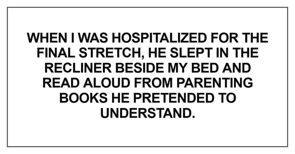 When I was hospitalized for the final stretch When I was hospitalized for the final stretch