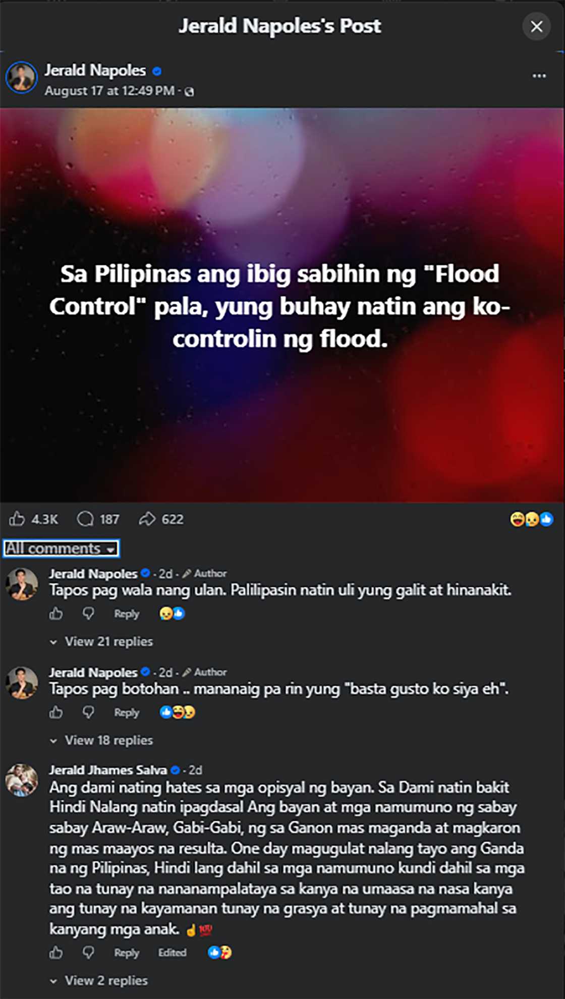 Jerald Napoles, nagtalak sa socmed ukol sa sistema, flood control, at eleksyon sa Pilipinas Jerald Napoles, nagtalak sa socmed ukol sa sistema, flood control, at eleksyon sa Pilipinas