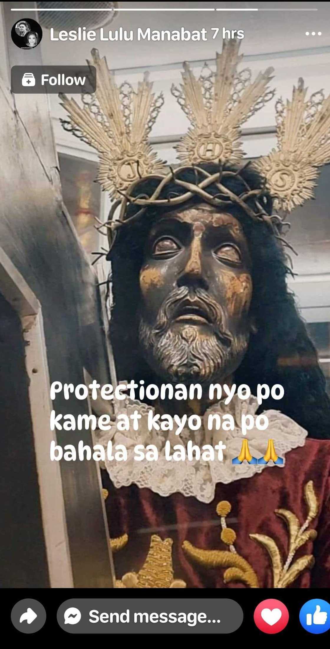 Kapatid ni Lerms Lulu, may madamdaming caption nang magbahagi na larawan ng Itim na Nazareno Kapatid ni Lerms Lulu, may madamdaming caption nang magbahagi na larawan ng Itim na Nazareno