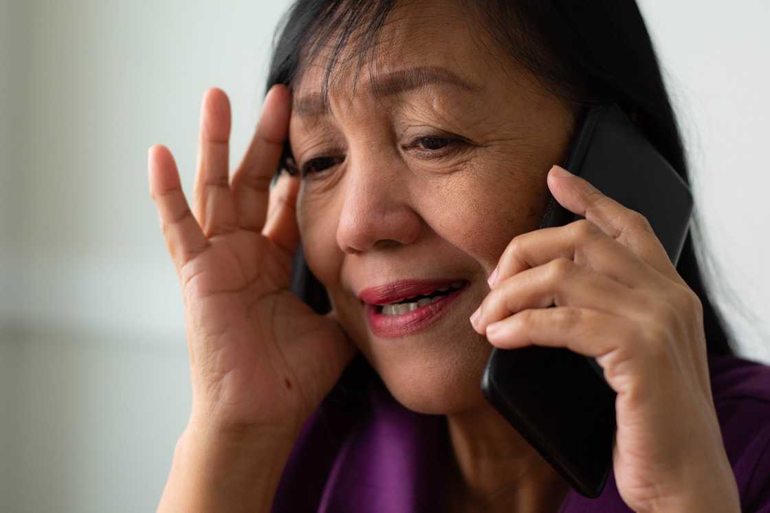 A woman on a call A woman on a call