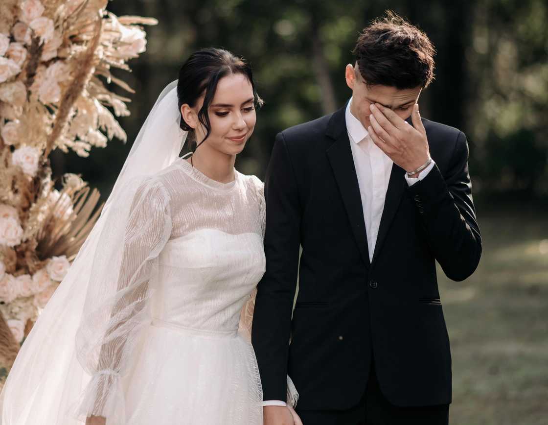 A newly wedded couple