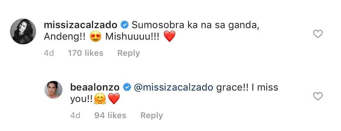 Dina Bonnevie reacts to Bea Alonzo's IG post Dina Bonnevie reacts to Bea Alonzo's IG post