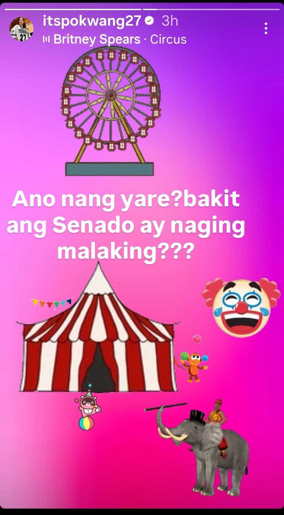 Pokwang, binatikos ang Senado; nag-post ng prangkang mga tanong