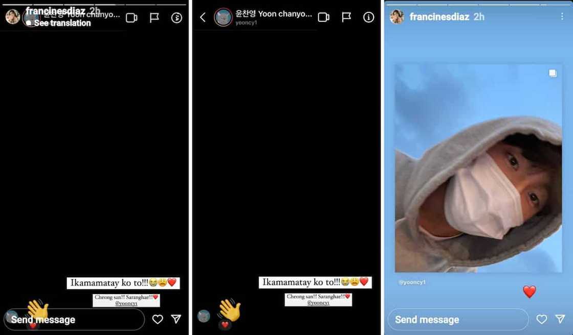Pag-message kay Francine Diaz ni Korean actor Chan-young Yoon, trending Pag-message kay Francine Diaz ni Korean actor Chan-young Yoon, trending