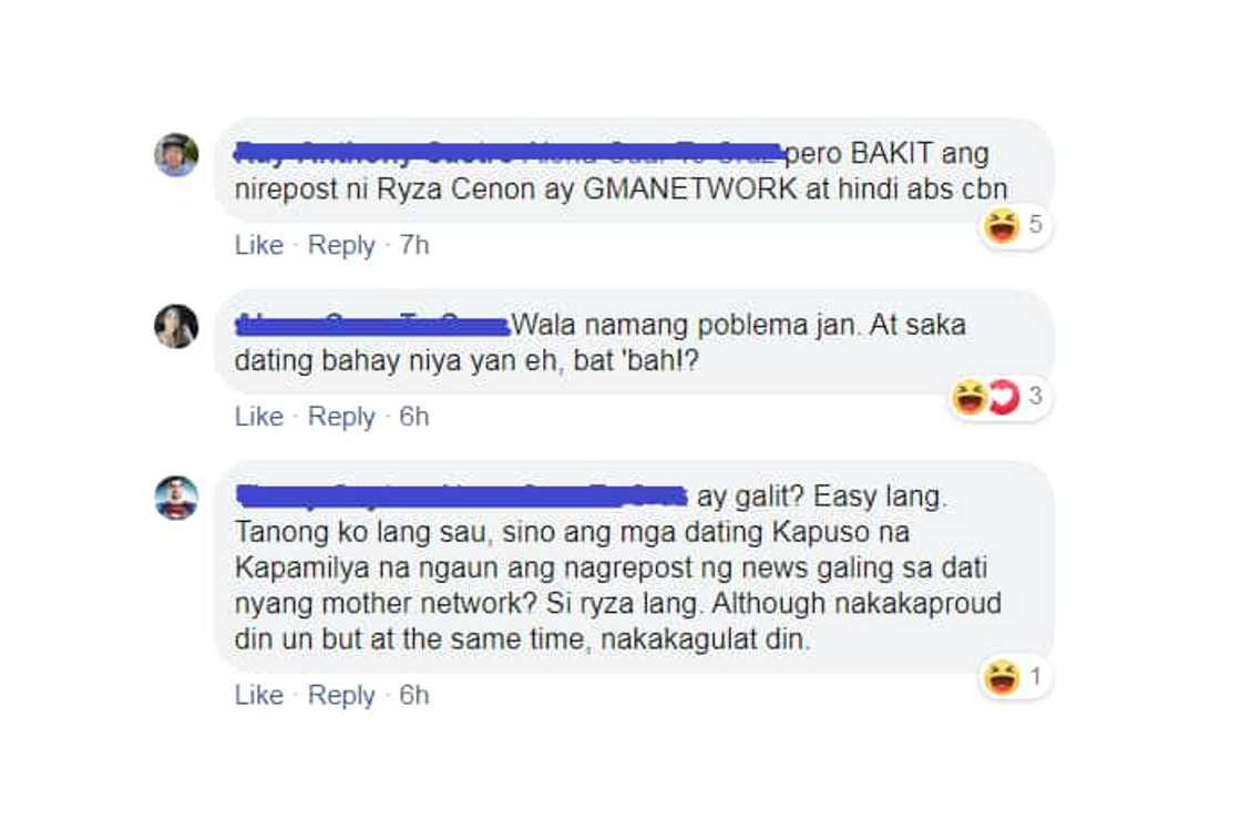 Ryza Cenon hits back at netizens who made her GMA News update repost an issue Ryza Cenon hits back at netizens who made her GMA News update repost an issue