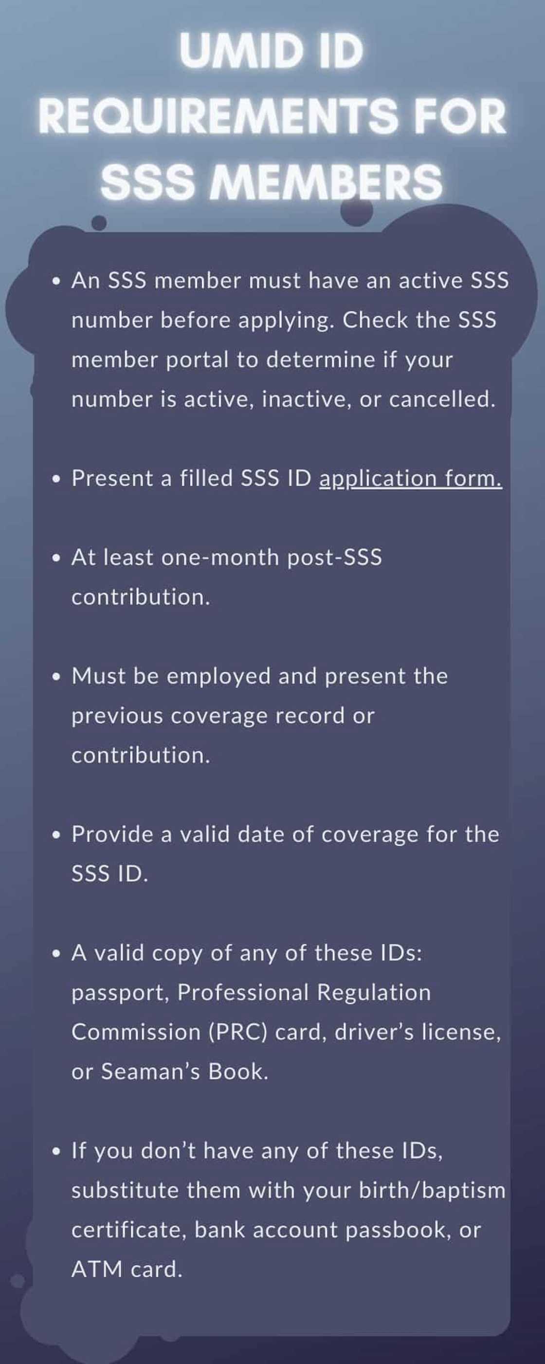 UMID ID requirements for SSS members UMID ID requirements for SSS members