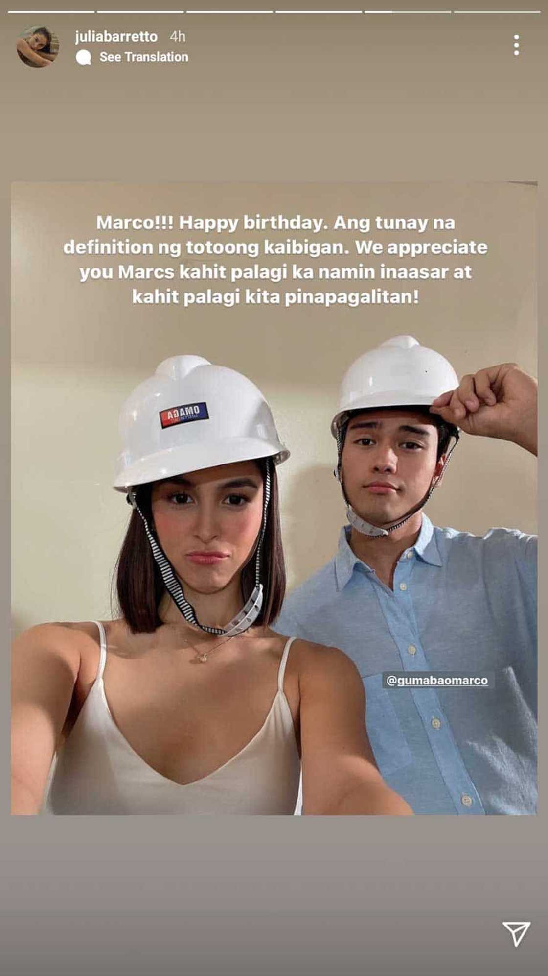Julia Barretto, appreciation birthday post para kay Marco Gumabao, nag-viral Julia Barretto, appreciation birthday post para kay Marco Gumabao, nag-viral