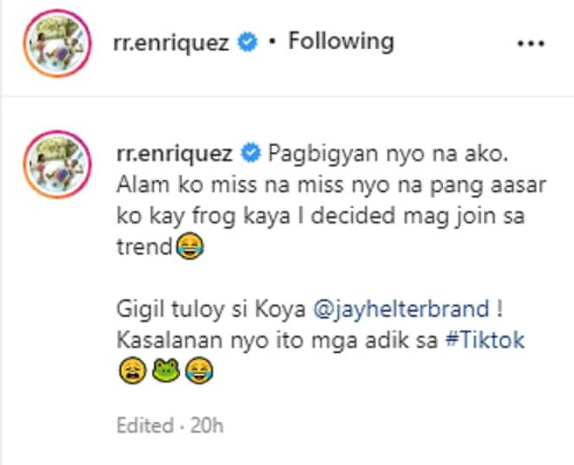 RR Enriquez pulls hilarious TikTok prank on partner Jayjay Helterbrand RR Enriquez pulls hilarious TikTok prank on partner Jayjay Helterbrand