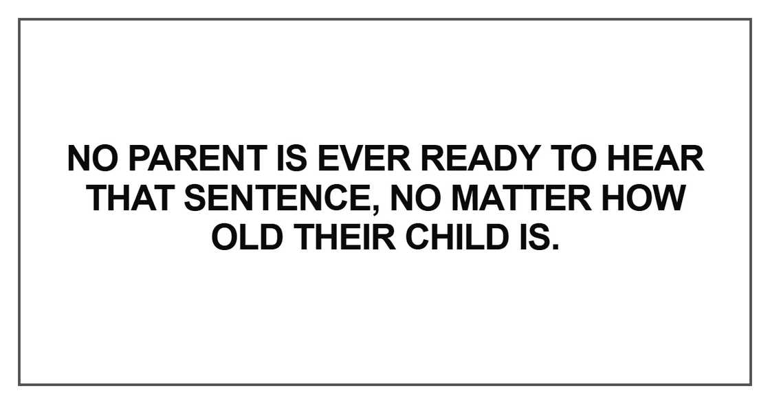 No parent is ever ready to hear that sentence