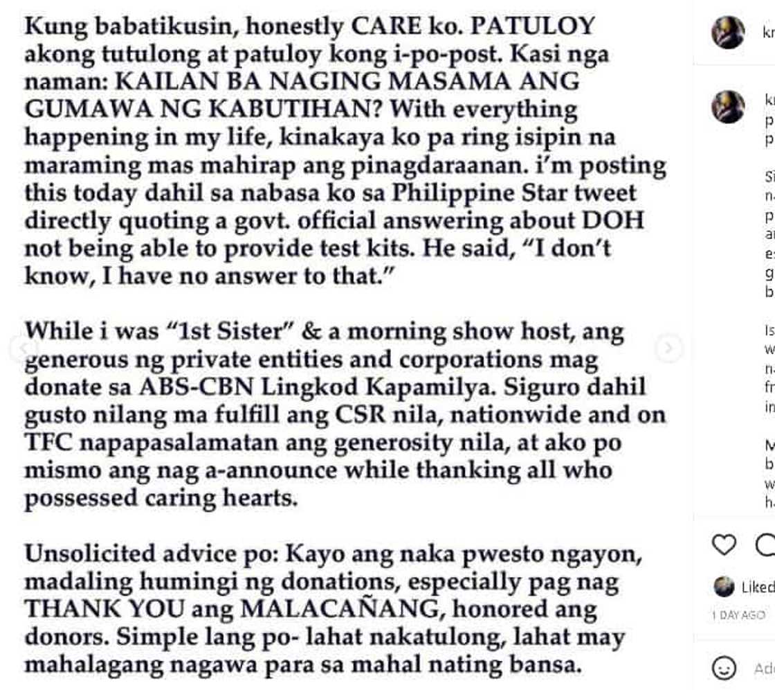 Kris Aquino, nagbigay ng unsolicited advice sa "naka-pwesto ngayon": "Madaling humingi...pag nag thank you" Kris Aquino, nagbigay ng unsolicited advice sa "naka-pwesto ngayon": "Madaling humingi...pag nag thank you"