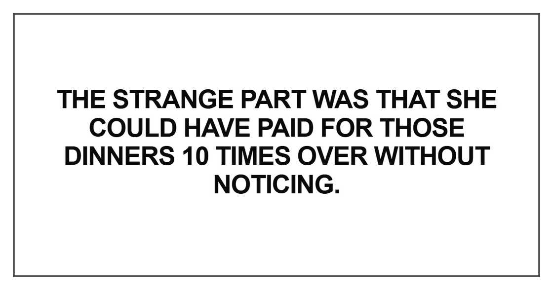 The strange part was that she could have paid