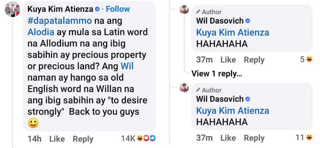Wil Dasovich, natawa sa comment ni Kuya Kim Atienza ukol sa pinagmulan ng pangalang “Alodia” at “Wil” Wil Dasovich, natawa sa comment ni Kuya Kim Atienza ukol sa pinagmulan ng pangalang “Alodia” at “Wil”