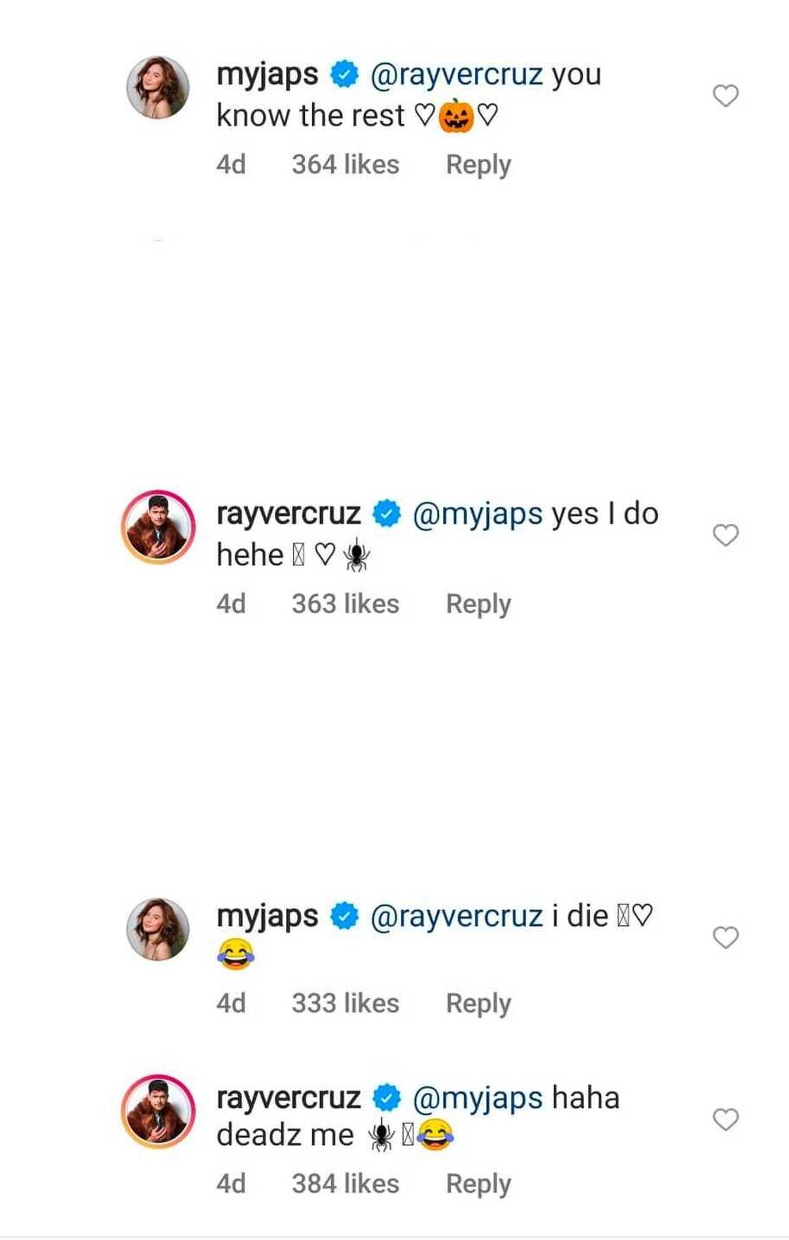 Rayver Cruz at Julie Anne San Jose, pinakilig muli ang netizens sa kanilang sweet na pag-uusap sa IG Rayver Cruz at Julie Anne San Jose, pinakilig muli ang netizens sa kanilang sweet na pag-uusap sa IG