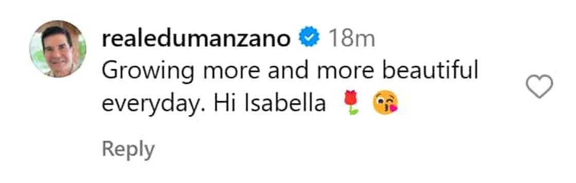 Edu Manzano gushes over Isabella Rose Manzano’s new pics shared by Jessy Mendiola Edu Manzano gushes over Isabella Rose Manzano’s new pics shared by Jessy Mendiola