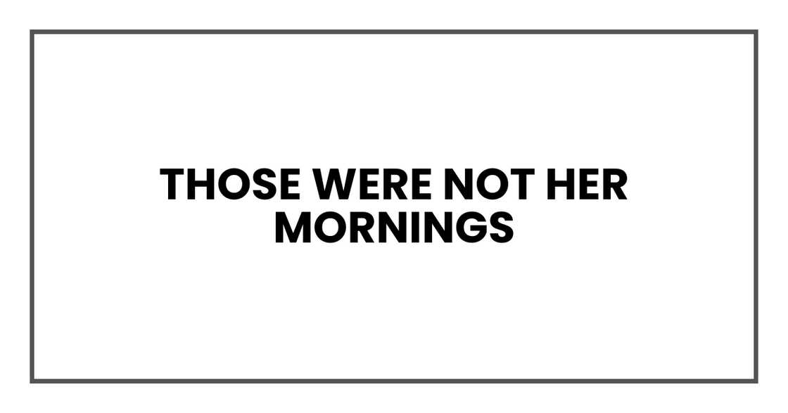 Stolen mornings Stolen mornings