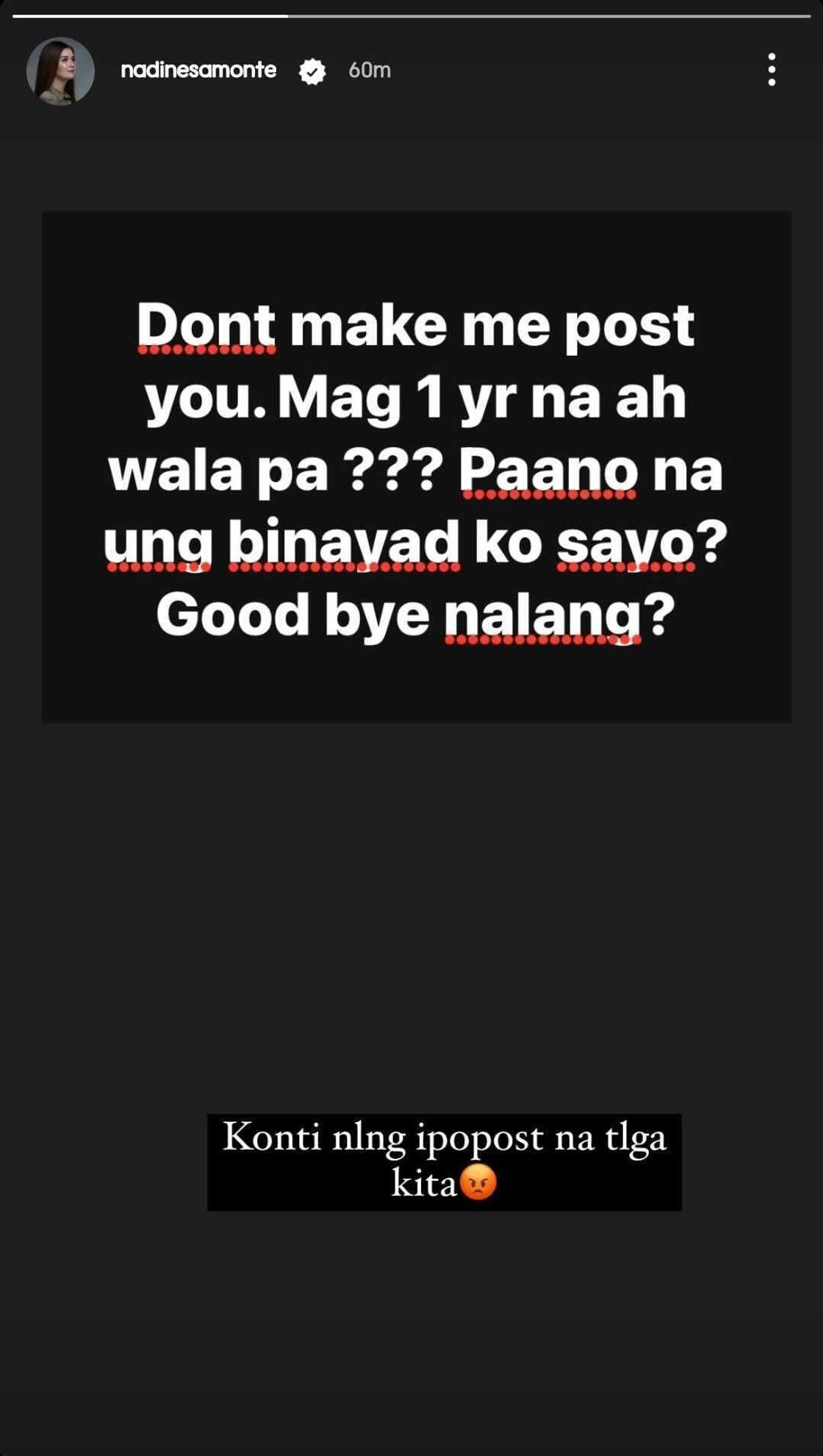 Nadine Samonte pens a cryptic online post: "Don't make me post you" Nadine Samonte pens a cryptic online post: "Don't make me post you"