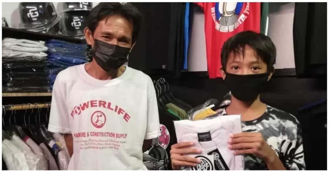 Ama, isang buwang pinag-ipunan ang hiling na T-shirt ng kanyang anak