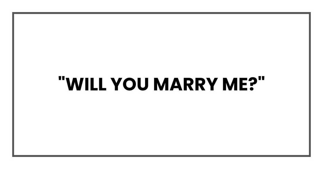 "will you marry me?" "will you marry me?"