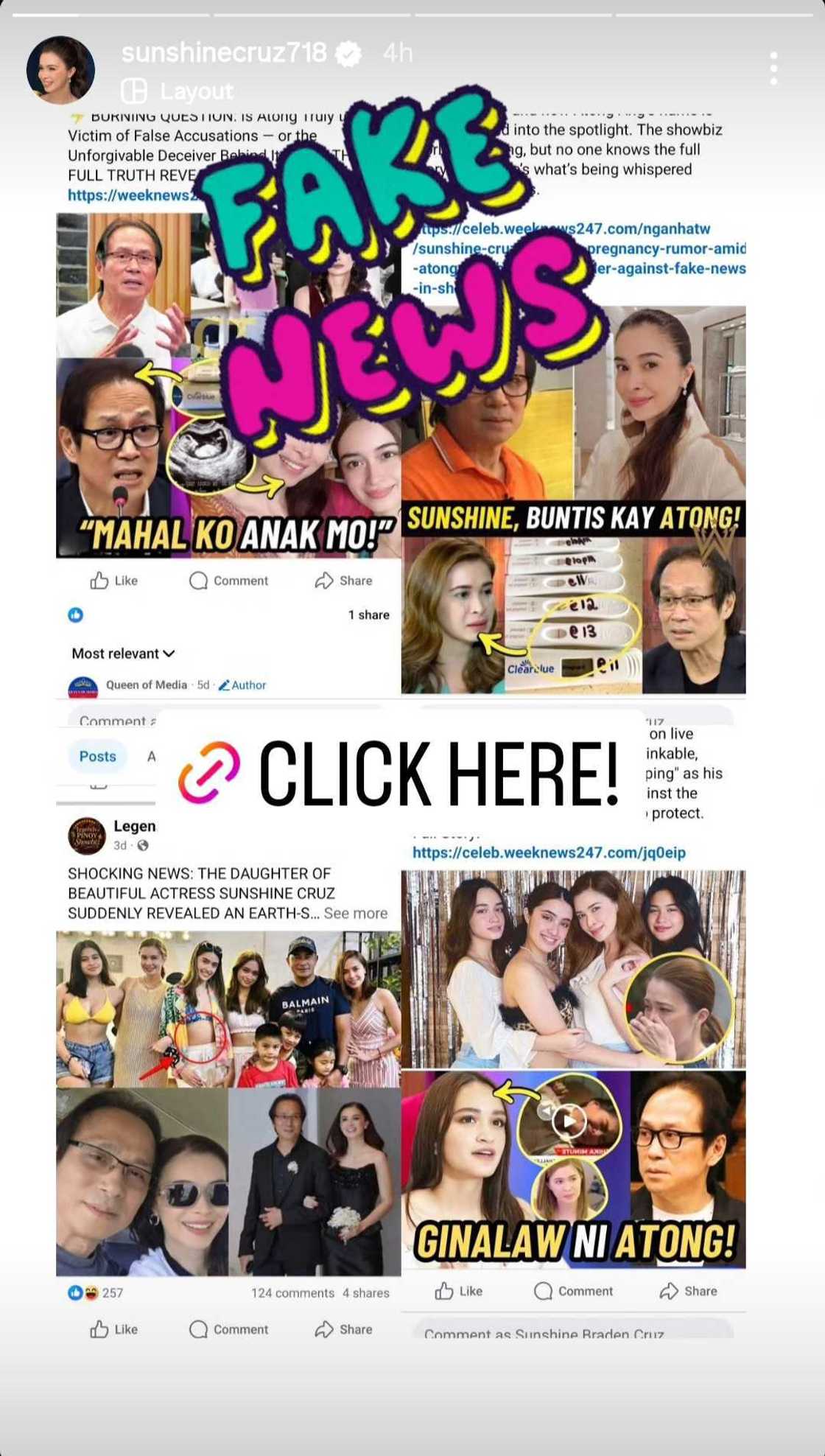 Sunshine Cruz quashes fake news about herself, her daughters, and Atong Ang