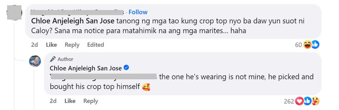 Chloe San Jose, sinagot kung crop top ba niya ang suot ni Carlos Yulo Chloe San Jose, sinagot kung crop top ba niya ang suot ni Carlos Yulo