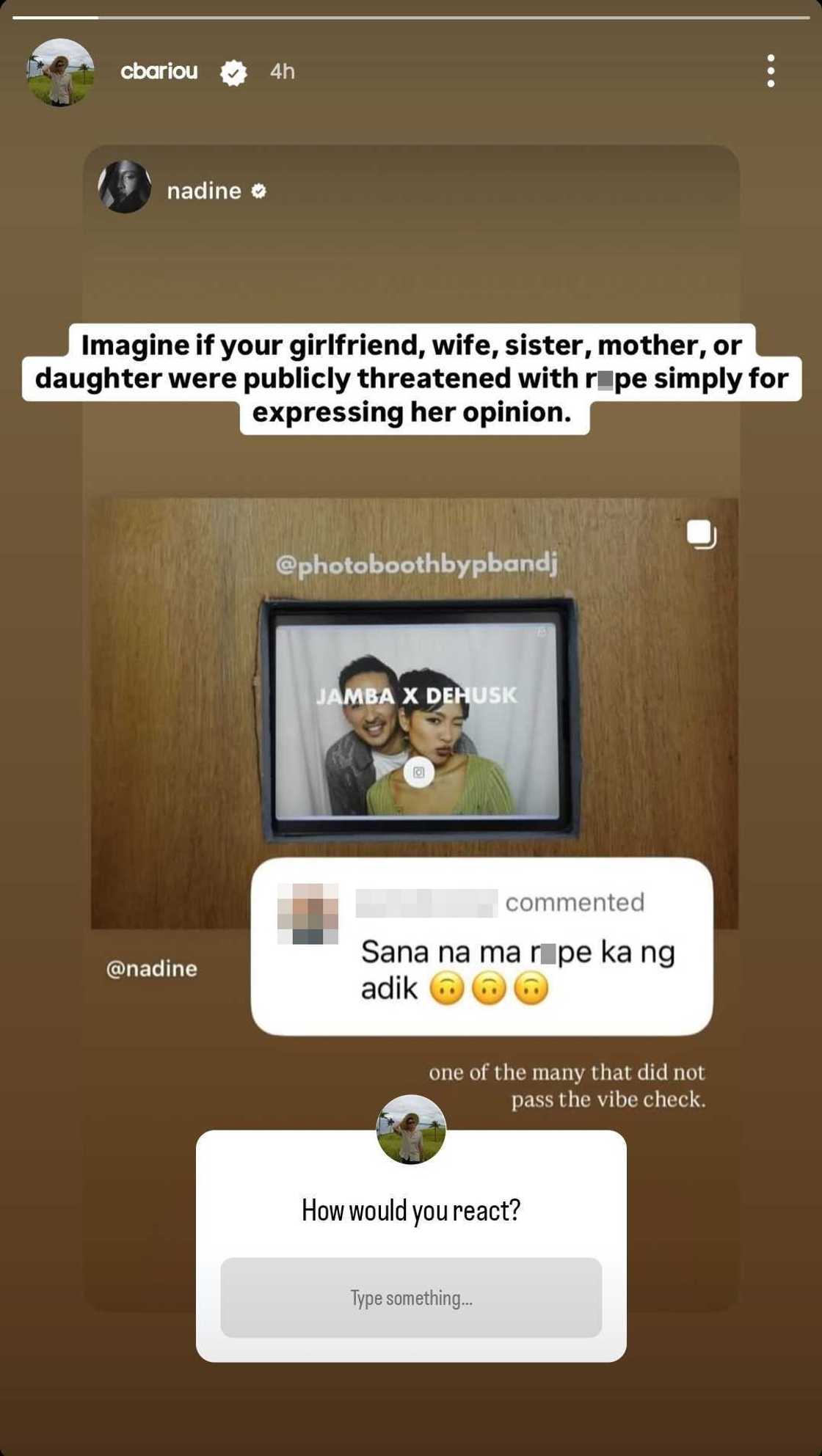 BF ni Nadine Lustre, dinepensahan ang aktres mula sa bastos na comment ng basher