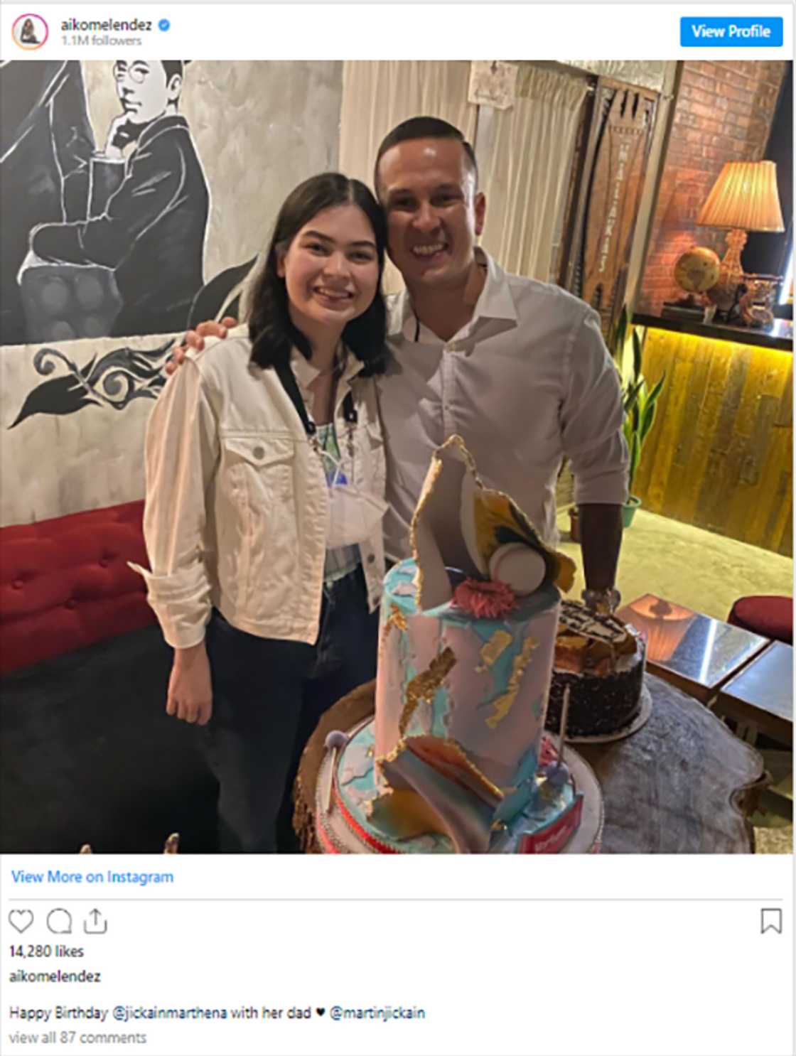 Aiko Melendez gets together with ex-husband Martin Jickain for daughter's birthday Aiko Melendez gets together with ex-husband Martin Jickain for daughter's birthday