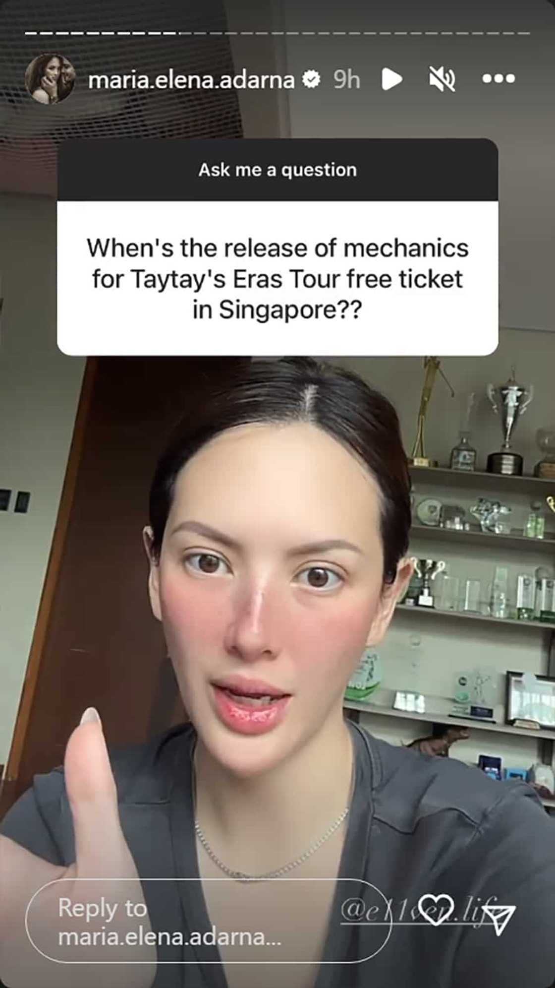 Ellen Adarna, sinagot tanong ukol sa free ticket sa Eras Tour ni Taylor Swift: “I know you guys are excited” Ellen Adarna, sinagot tanong ukol sa free ticket sa Eras Tour ni Taylor Swift: “I know you guys are excited”