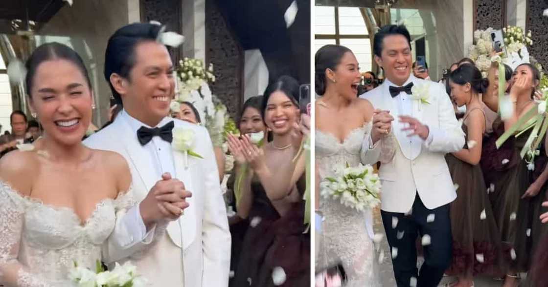 Maja Salvador at Rambo Nuñez, video ng masayang paglabas nila sa chapel matapos ang kasal, viral Maja Salvador at Rambo Nuñez, video ng masayang paglabas nila sa chapel matapos ang kasal, viral