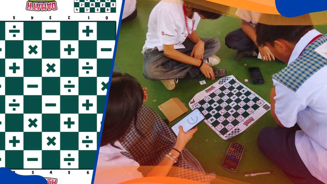 Students of CCBHS Cartesian Club playing Damath